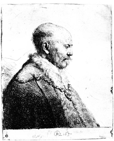 Ritratto di un uomo calvo, 1630 da Rembrandt van Rijn